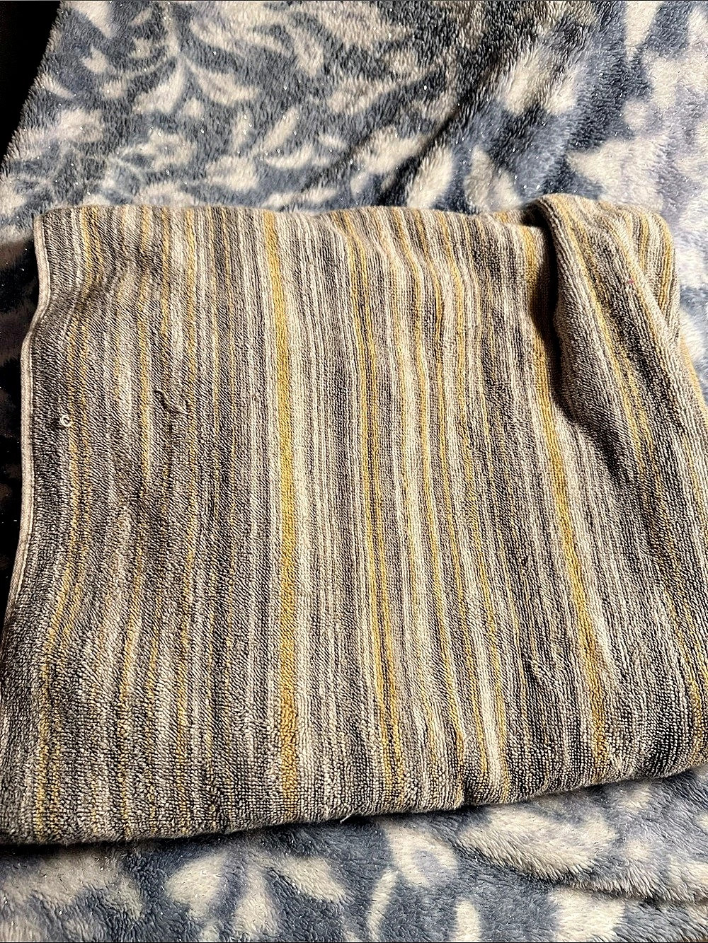 Striped Gray & Yellow Towel